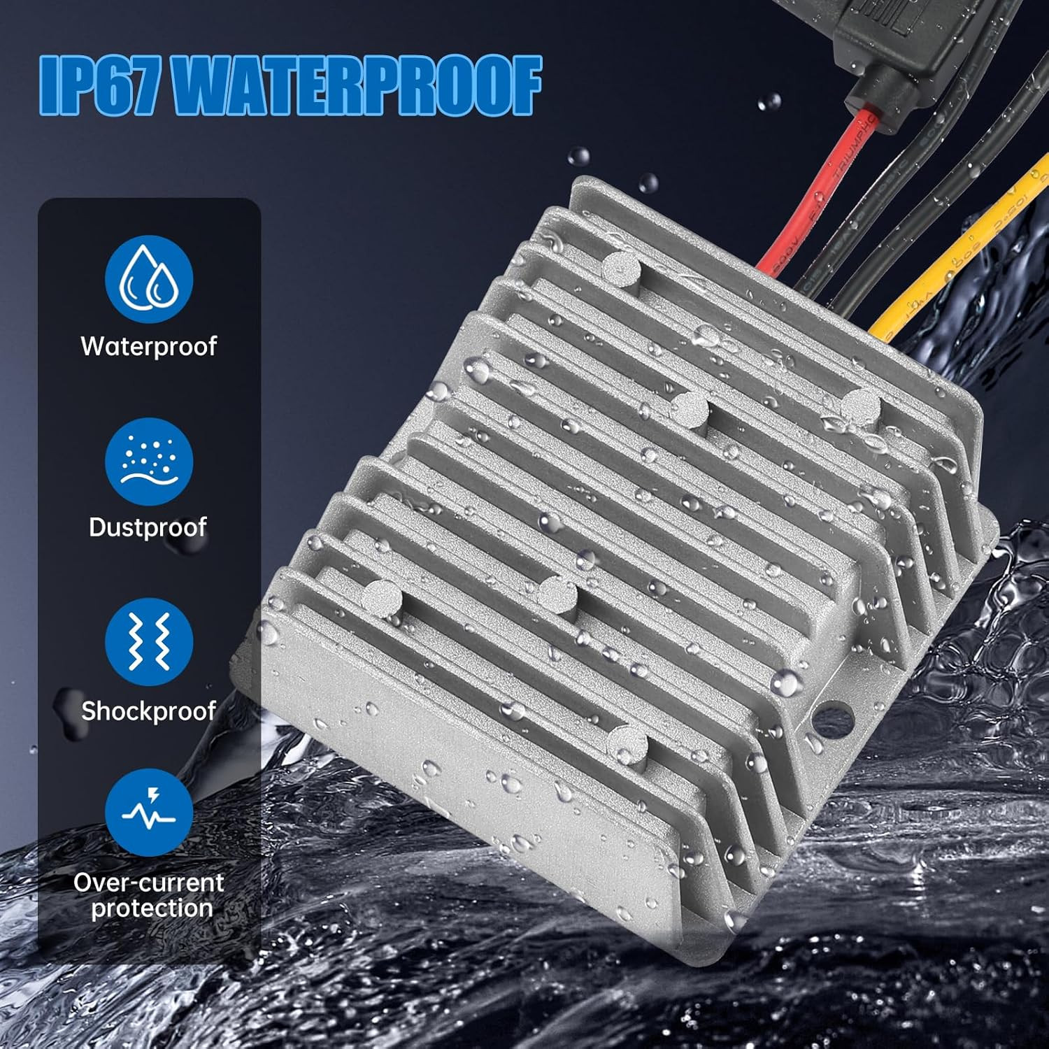 DC 30V-90V to 24V 20A 480W Waterproof Buck Power Converter DC to DC Step down Tr