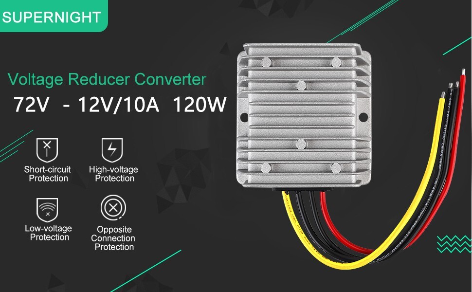 72V Step Down to 12V 10A 120W Converter DC to DC Voltage Regulator Waterproof