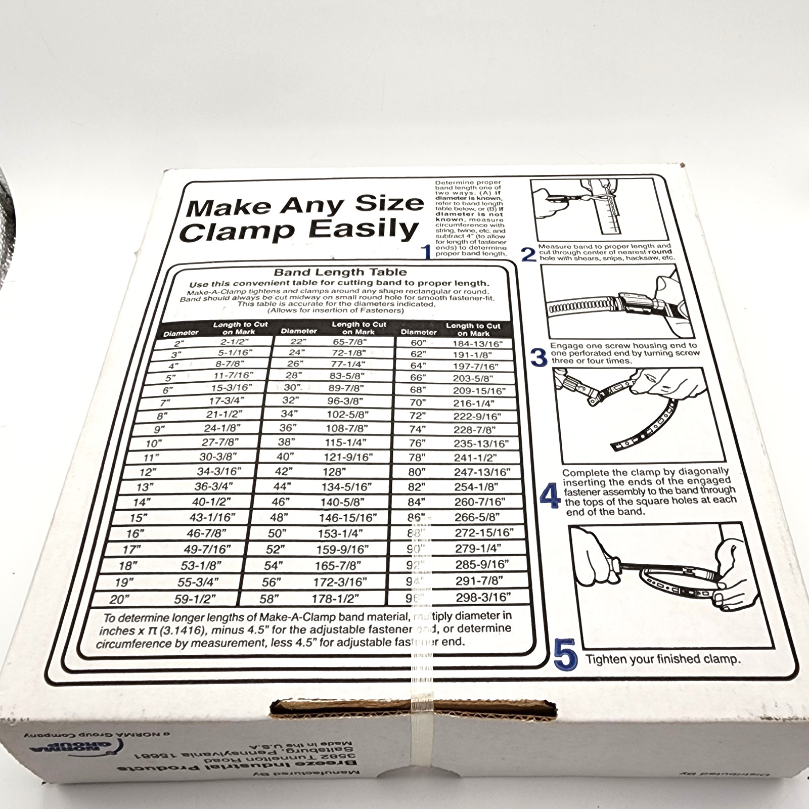 Breeze 4002 Make-A-Clamp Kit 50 ft. Band, 10 Fasteners 301 SS