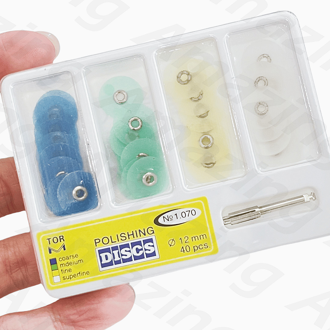Dental Composite Veneer Finishing Polishing Discs Kit with Mandrel 12/14mm