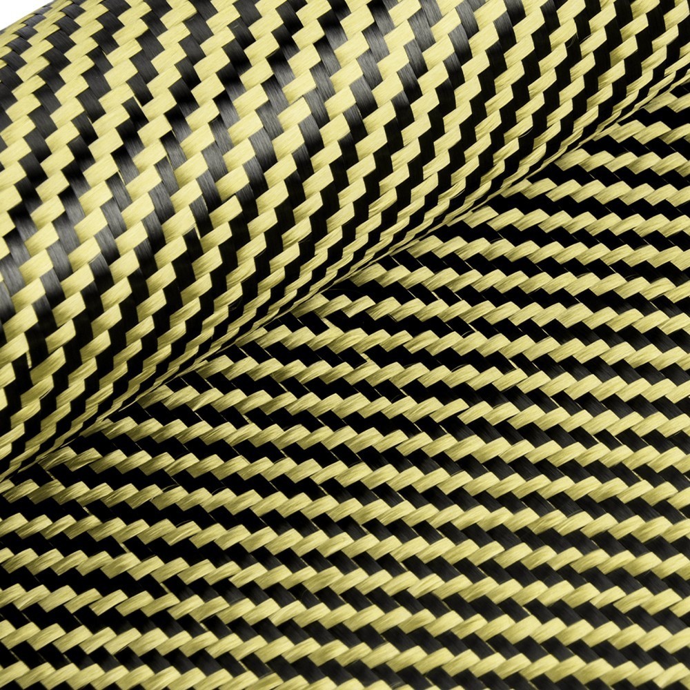 12″ x 4.9FT Twill Weave Black Yellow Carbon Fiber Fabric Cloth (3K, 9oz,12″x59″)
