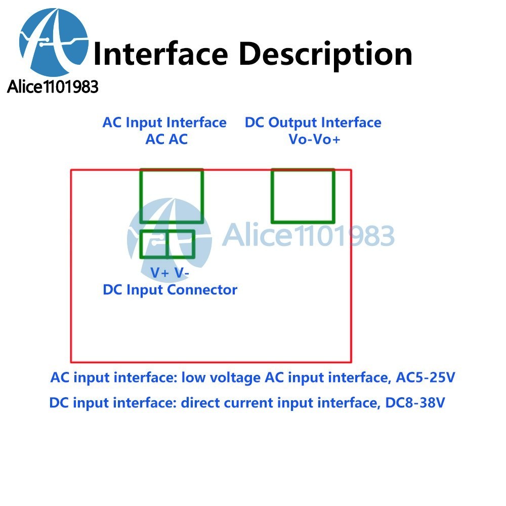 AC 5-25V/DC 8-38V To DC 3.3-32V Buck Power Module Adjustable Voltage Regulator