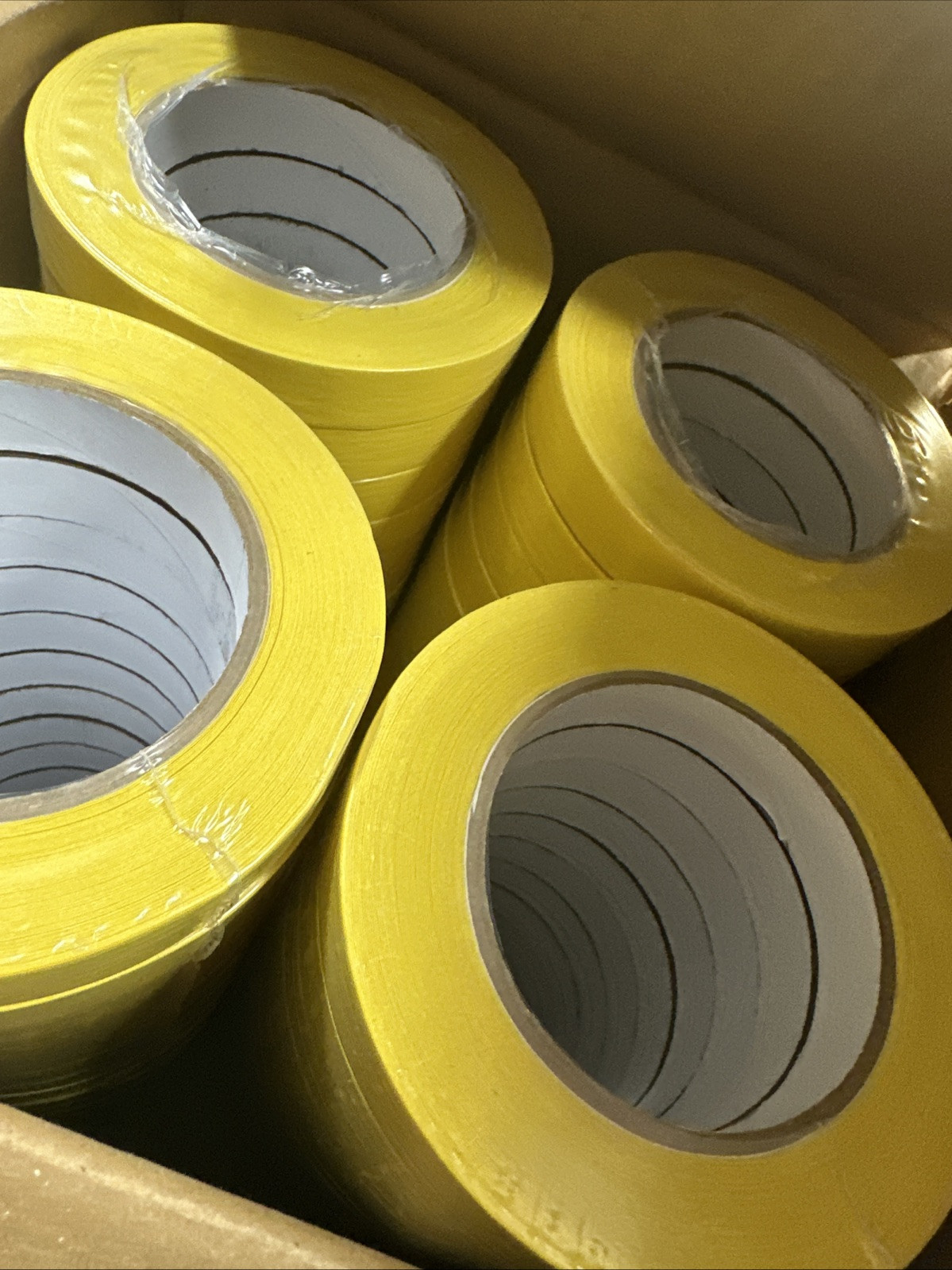 3/4” X 55 Yards YELLOW MASKING TAPE 48 Rolls 827AM NEW AUTOSHOP PAINTERS NEW