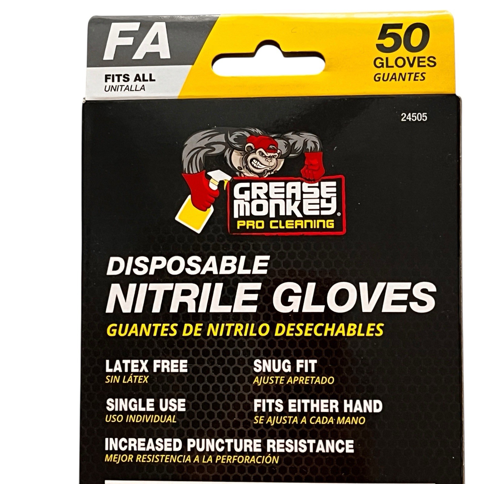 Grease Monkey Pro Cleaning Latex Free Nitrile Gloves Box of 50 Gloves NEW