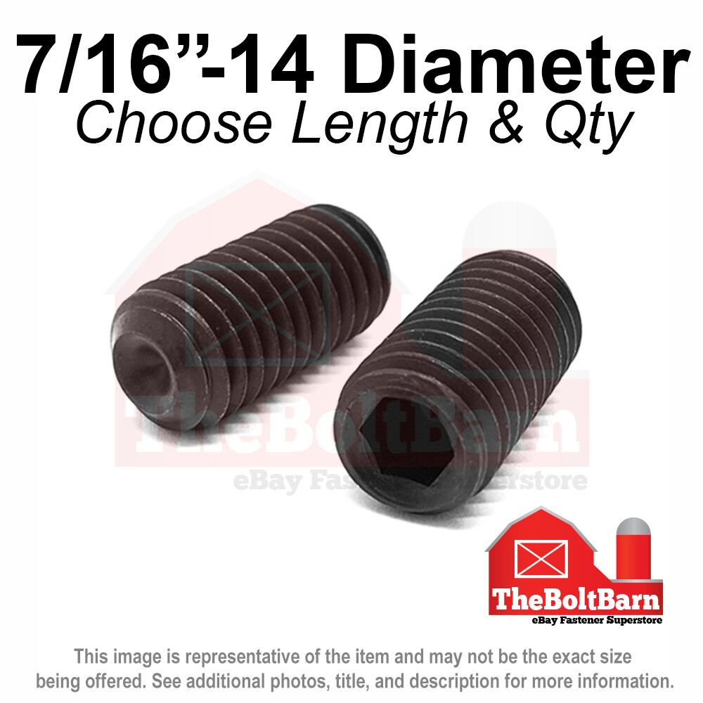 7/16″-14 Alloy Cup Point Allen Socket Set Screw Coarse Black Oxide (Pick Size)