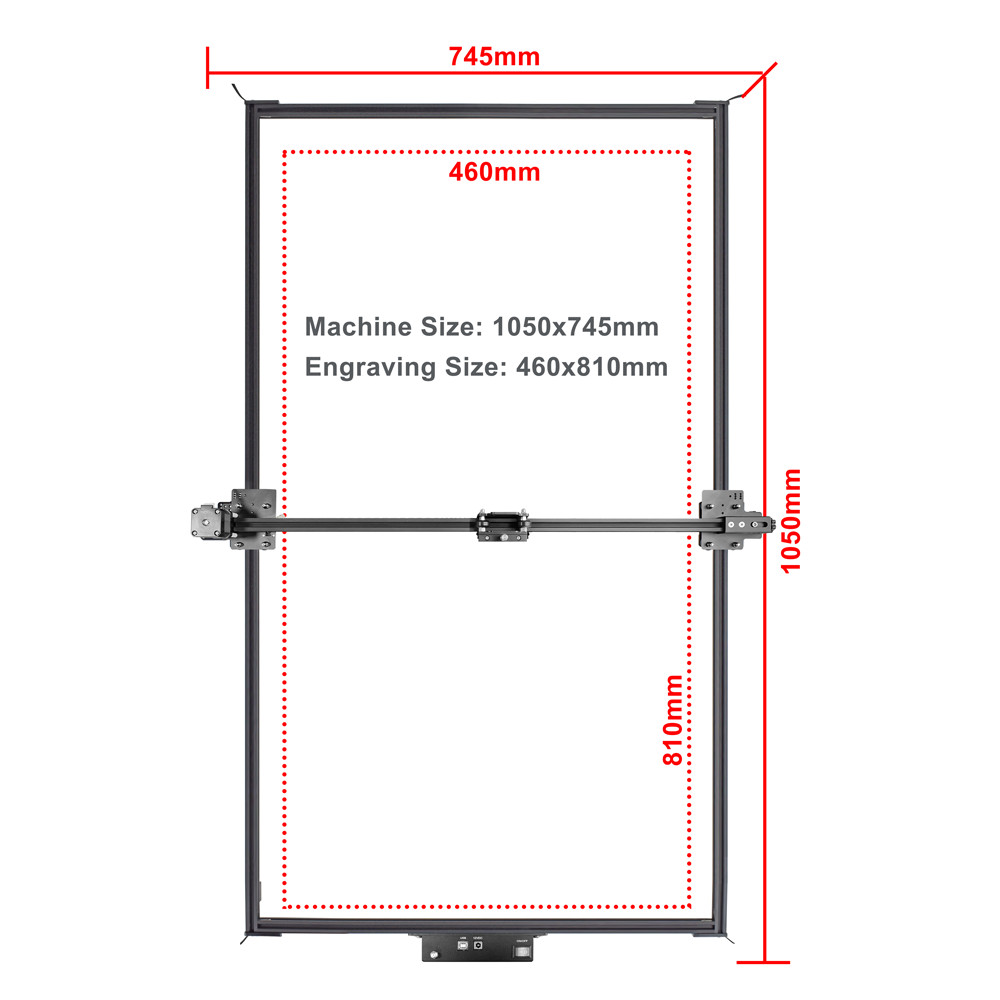 80W CNC Laser Engraver Cutting Machine Full Metal Large Frame Wood Router Tools