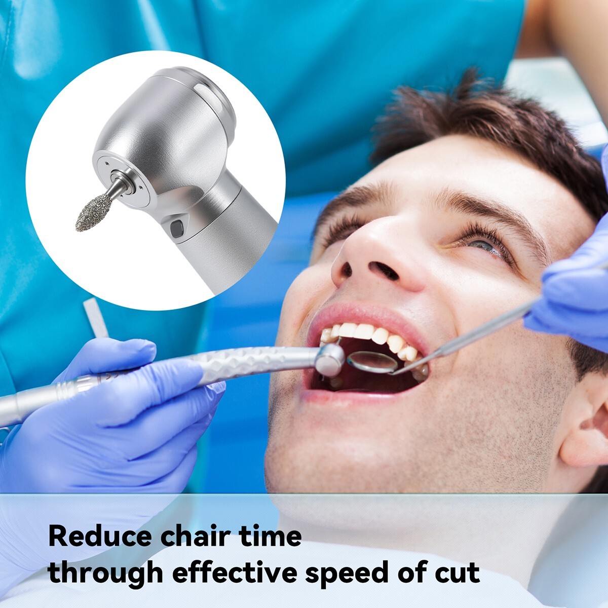 AZDENT Dental Diamond Zirconia Cutting Burs for High Speed Handpiece FG 1.6mm