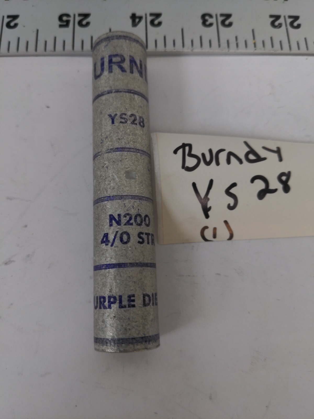 BURNDY YS28 N200 4/0 STR PURPLE DIE 15 Compression Hylink