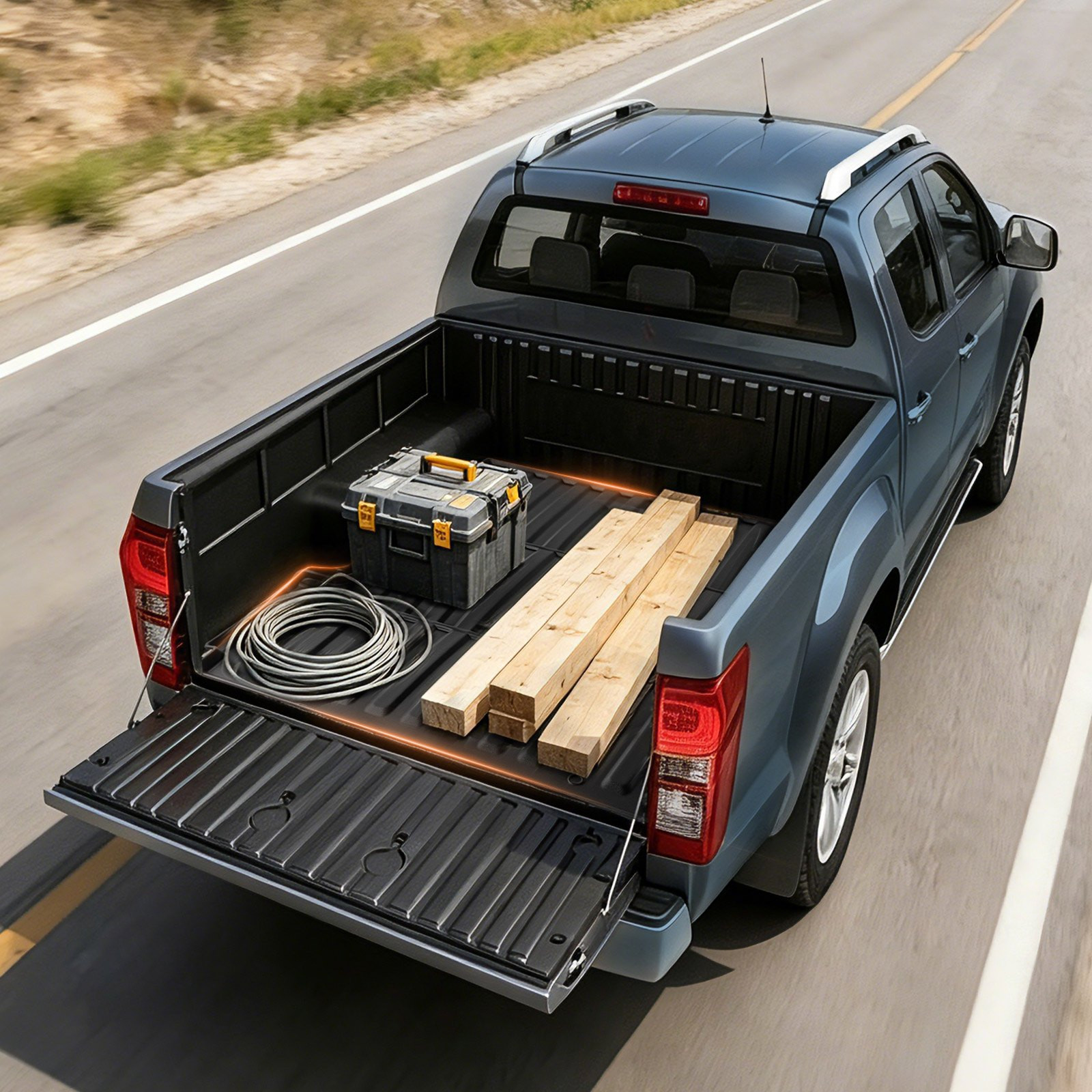Truck Bed Mat for 2015-2026 Ford F150 Lightning Heavy Duty TPE Liner
