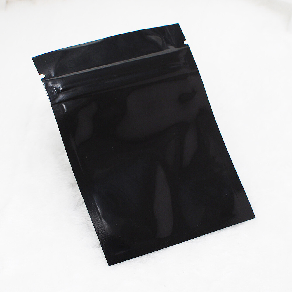 100 Black Mylar Foil Resealable Smell Proof Bags Repacking Flat Food Pouch 3×4″