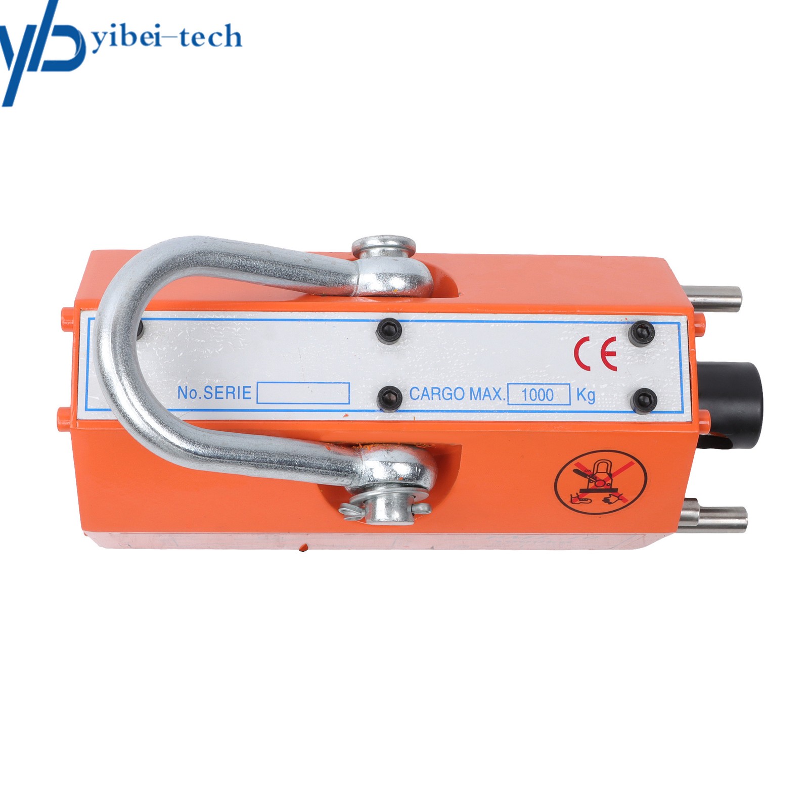 2200lbs/1000kg Permanent Magnetic Lifter Lifting Magnet Neodymium Hoist Orange