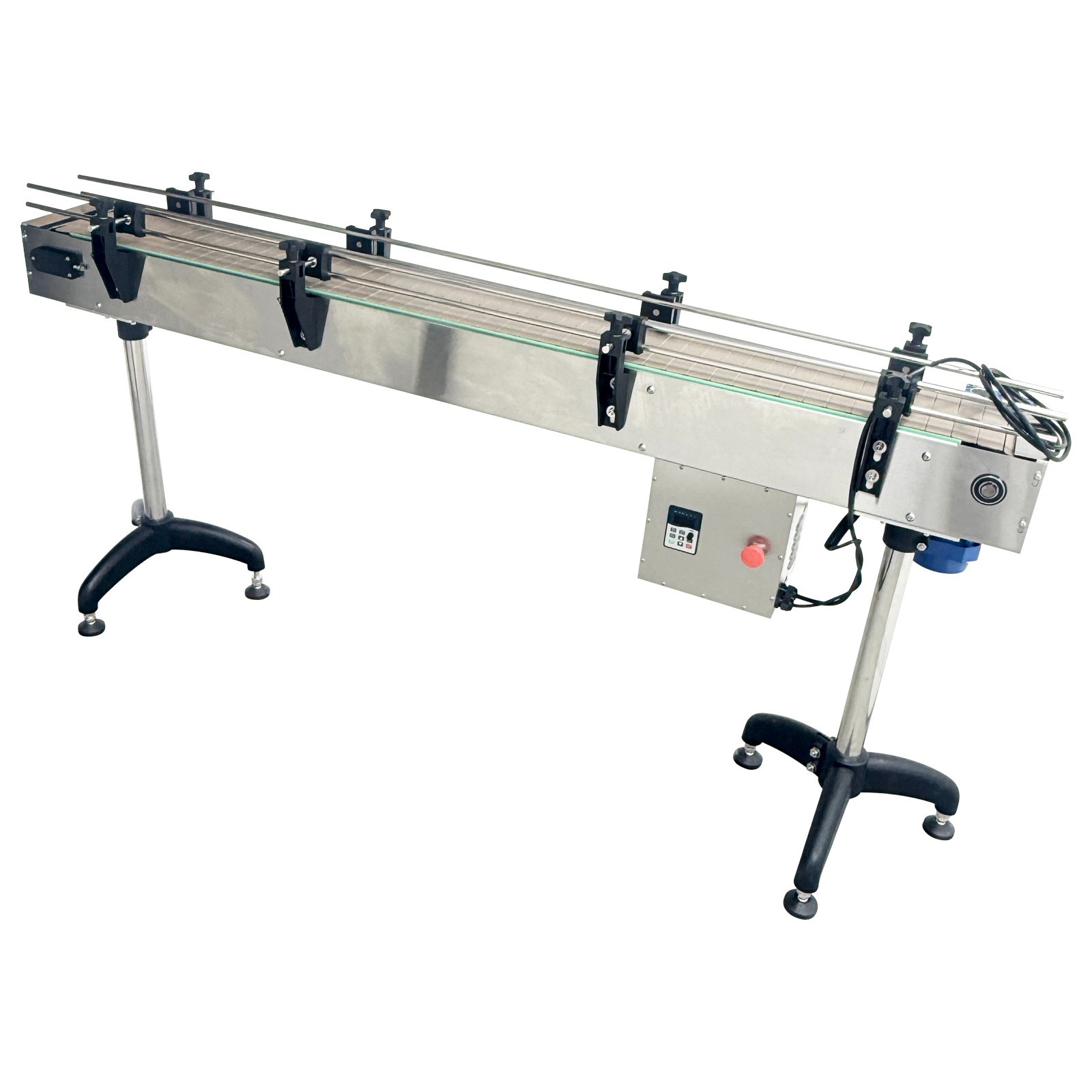 110V Small Assembly Line Conveyor Belt Bottle/Caps Transport Belt 77.95×7.75in