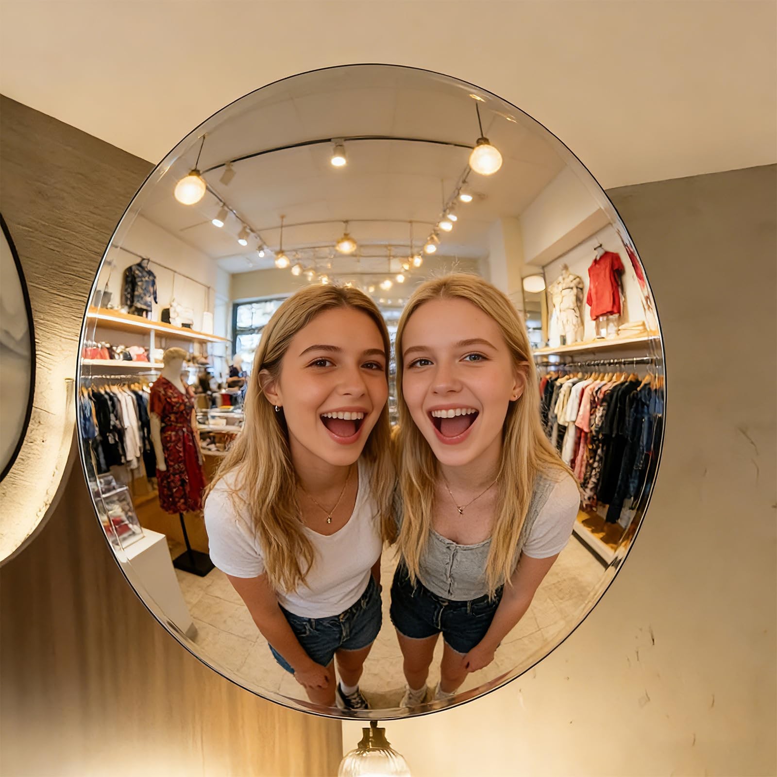 Convex Mirror .65″ Adjustable Acrylic Wide Angle View Traffic Mirror for Bedroom
