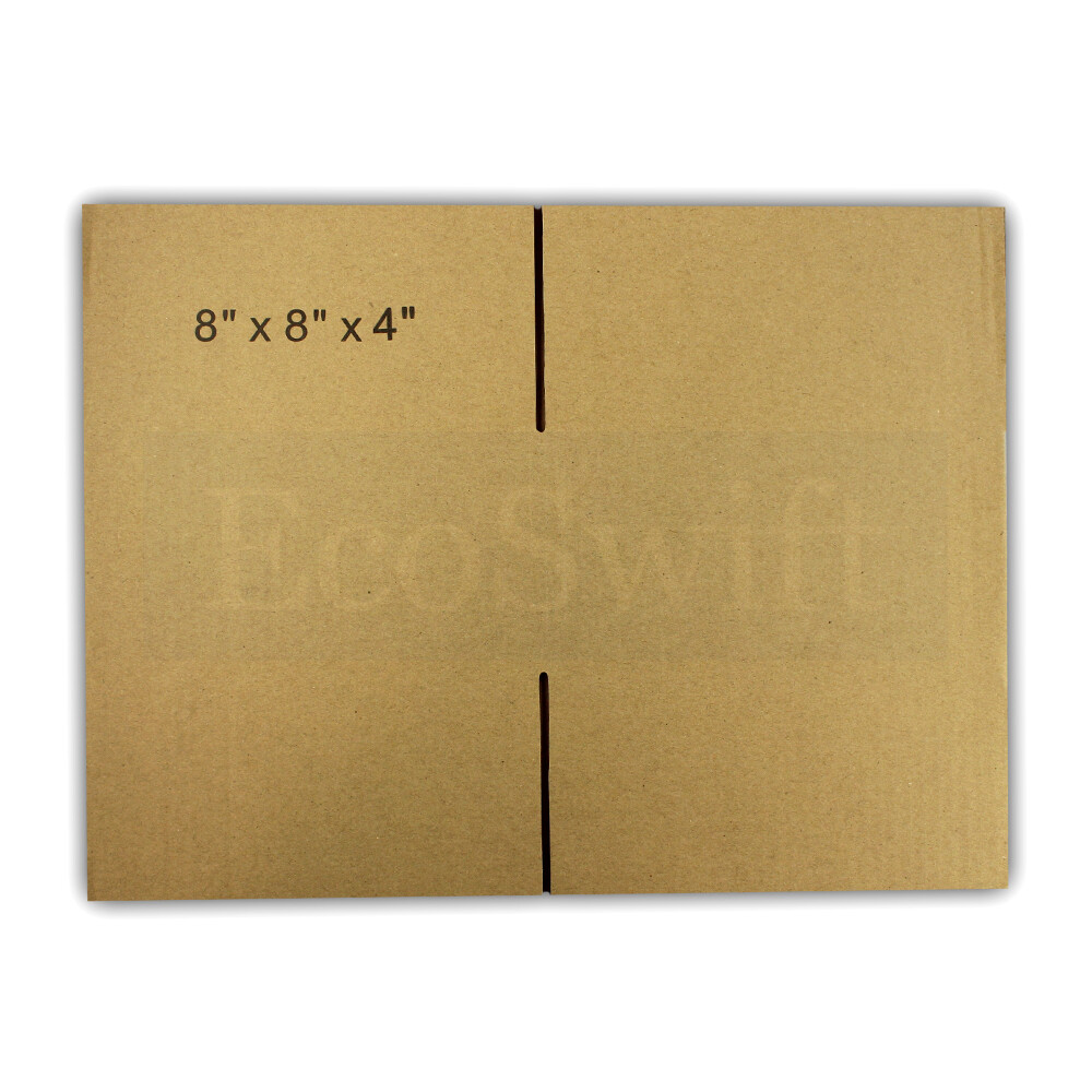 1-Box 8x8x4 EcoSwift Cardboard Packing Moving Shipping Box Corrugated Carton
