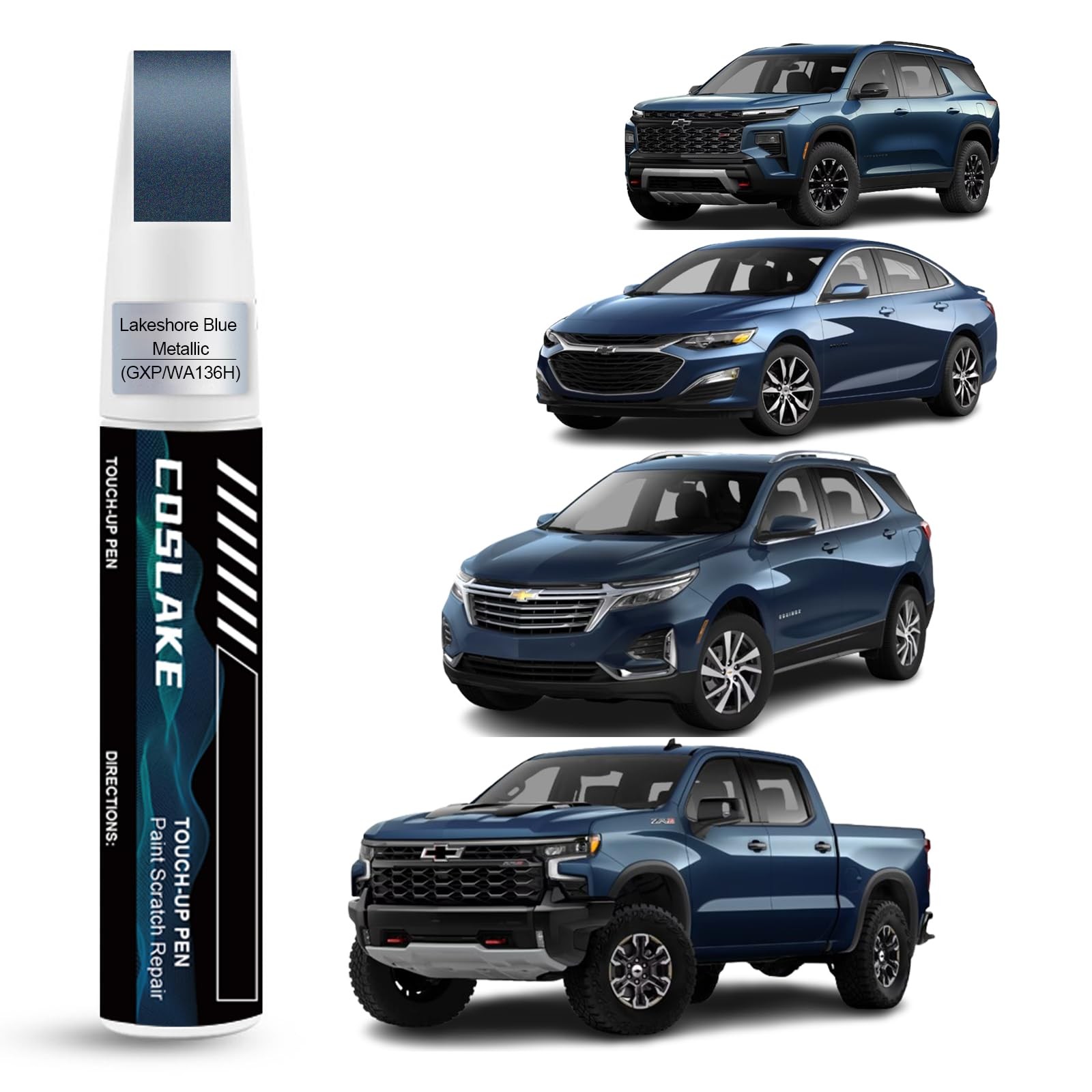 Car Touch Up Paint 12ml Lakeshore Blue Metallic (GXP/WA136H) for Chevrolet