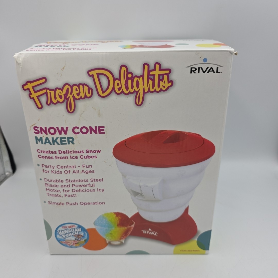 Rival Frozen Delights Snow Cone Maker Red White Ice Shaver Party Central Kids