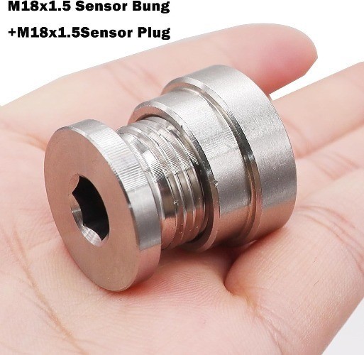 2 Pairs Sensor Bung, 304 Stainless Steel M18 X 1.5 2PCS Bungs and 2PCS Plugs