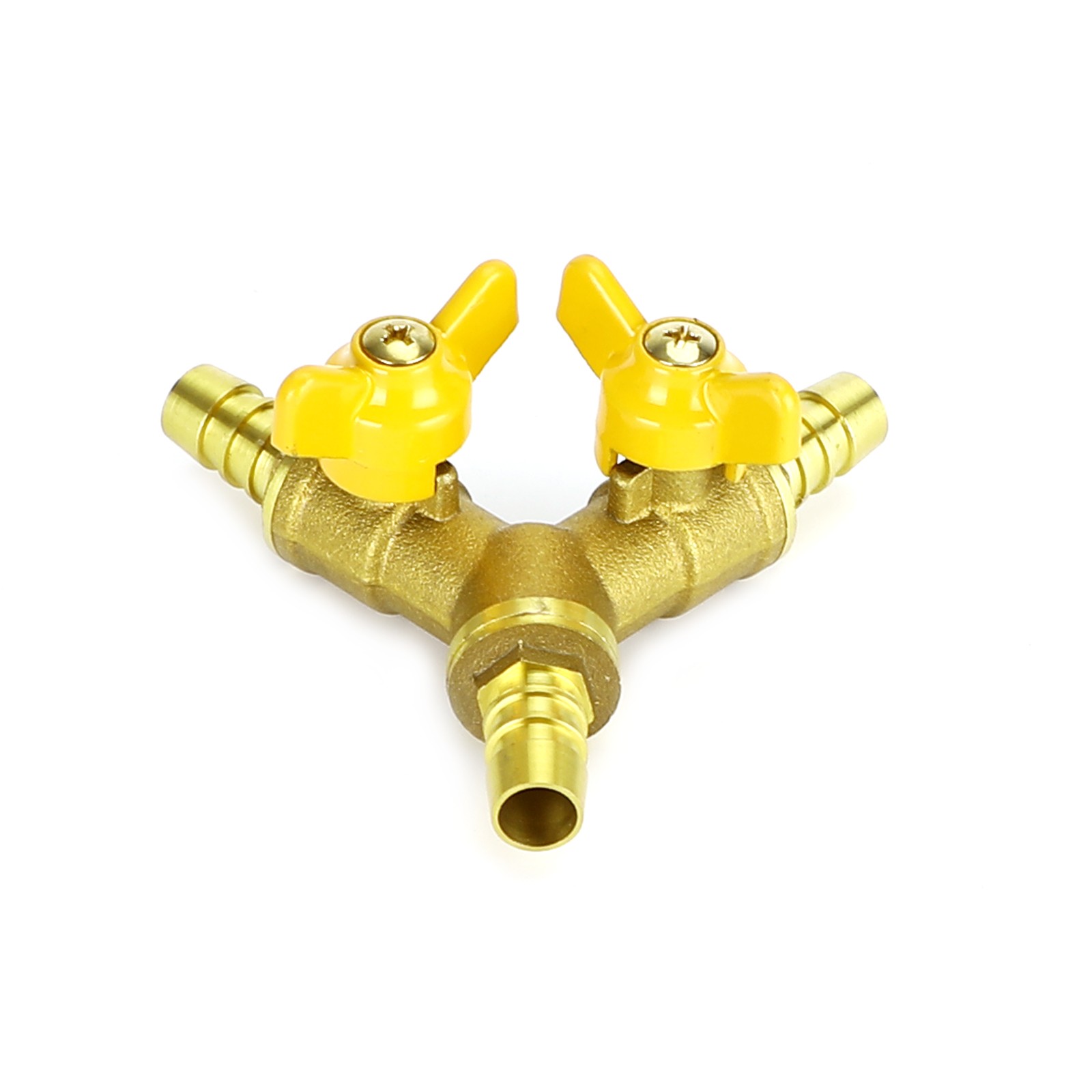 3/8″ Hose Barb Ball Valve Y Shaped 3 Way Connector Barb Brass Fitting OD 11mm US