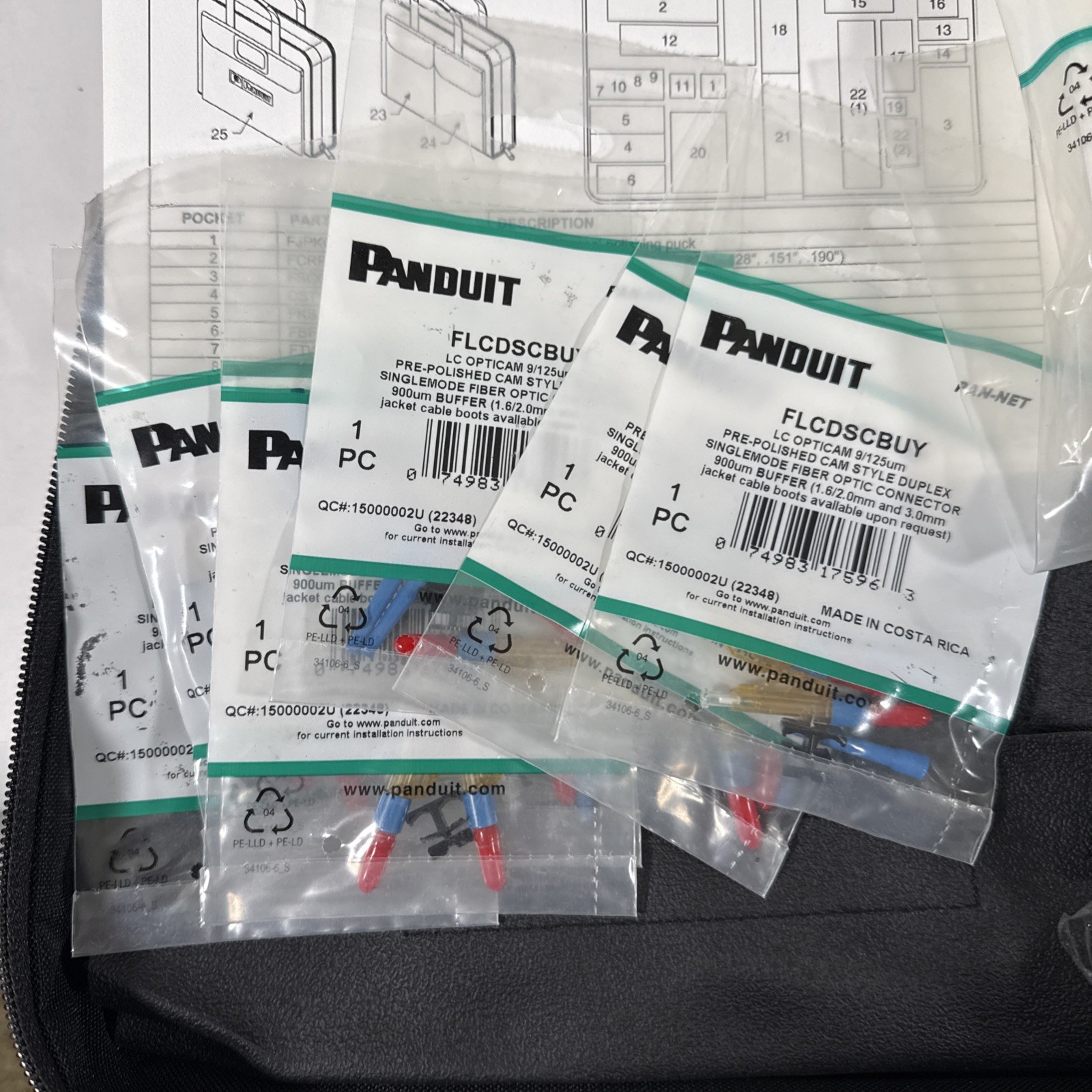 Panduit Opti-Cam Fiber Optic Termination Kit FKITCASE OCTT Black Professional