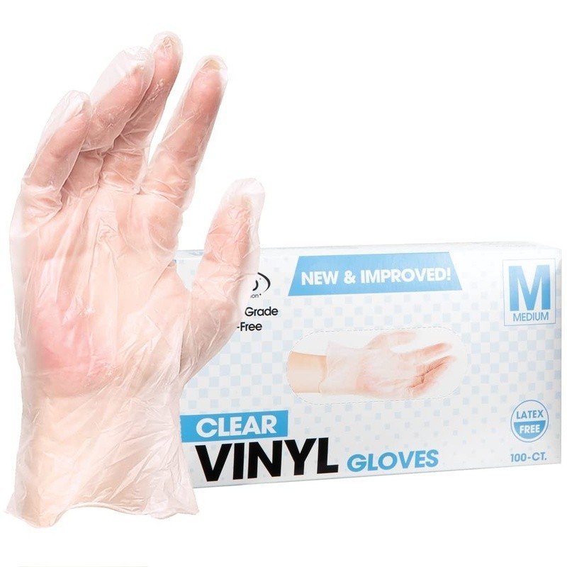 Powder-Free Disposable Vinyl Gloves Latex-Free Food Safe Industrial 100 Pack New