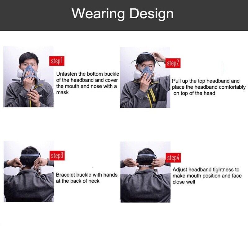 Half Face Respirator Painting Spraying Gas Mask For 7502 Silicone Safety Protect