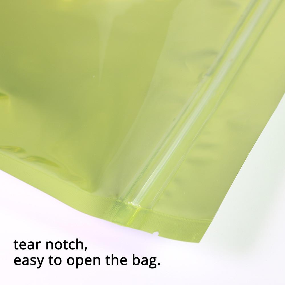 3~51.2oz Glossy Clear Front Color Inside Silver Back Foil Stand up Zip Lock Bag