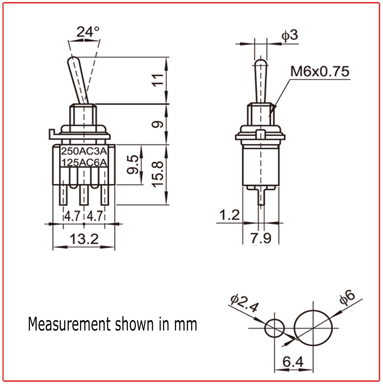 20 PCS MTS-102 SPDT Mini Toggle Switch ON-ON 3-Position 6A/125VAC ~ US STOCK