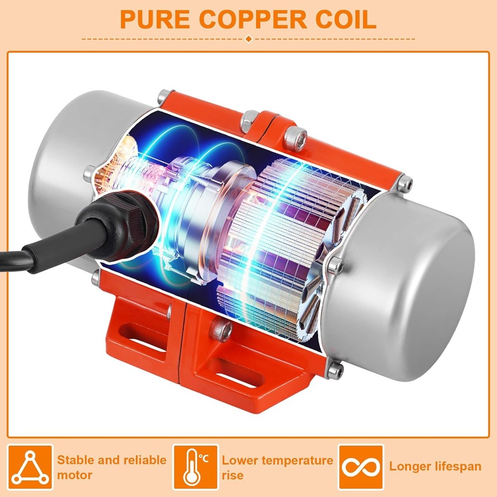 100W Concrete Vibrating Motor,Single Phase AC 110V 3600RPM Concrete Motor7347