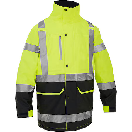 Bisley 333M6375h-Yl/S Hi-Vis Jacket, Polyester, Class 3 R, Hi-Vis Yellow, S
