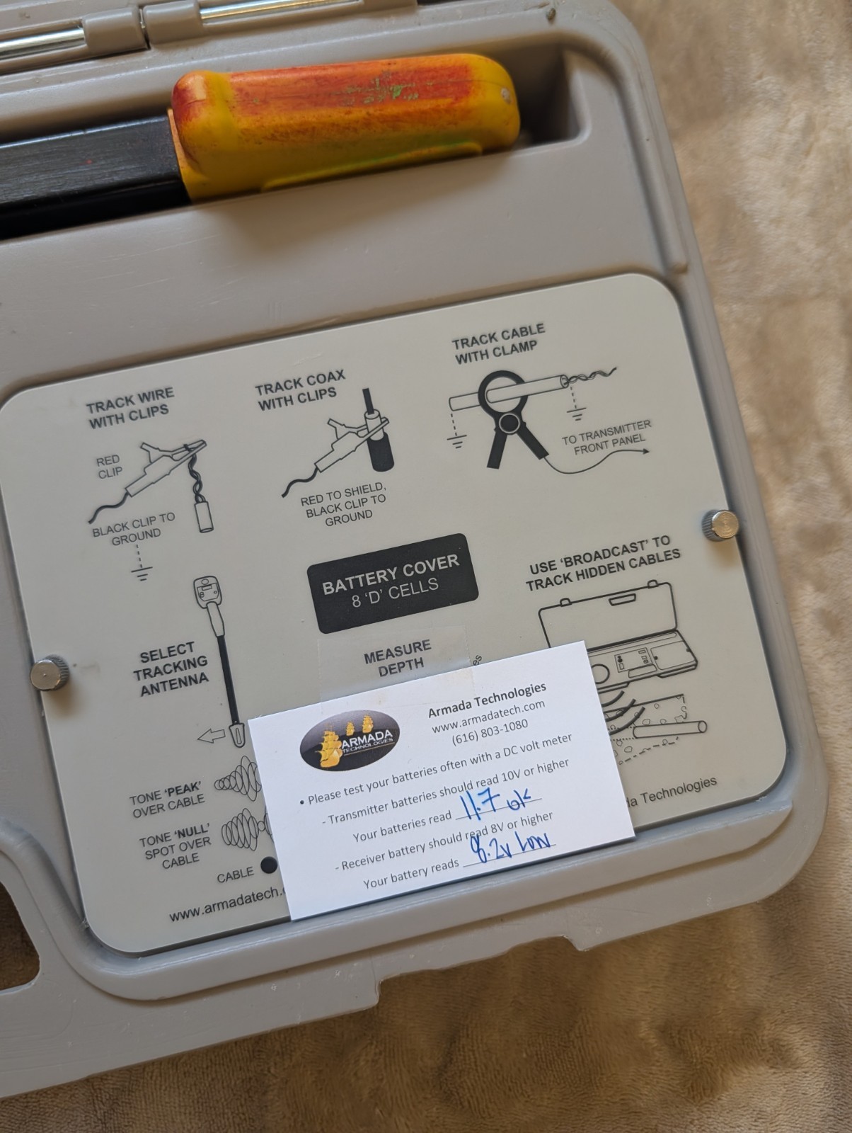 Armada Technologies Pro871C Cable Locator Kit Receiver/Transmitter Hard Case