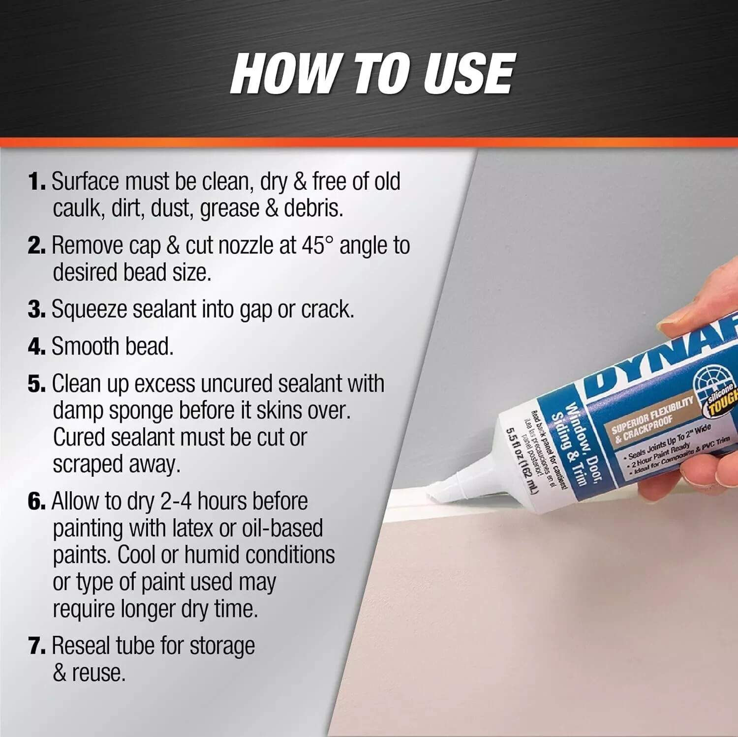 2x DAP Dynaflex 230 Premium Elastomeric Interior/Exterior Sealant – 5.5 oz White