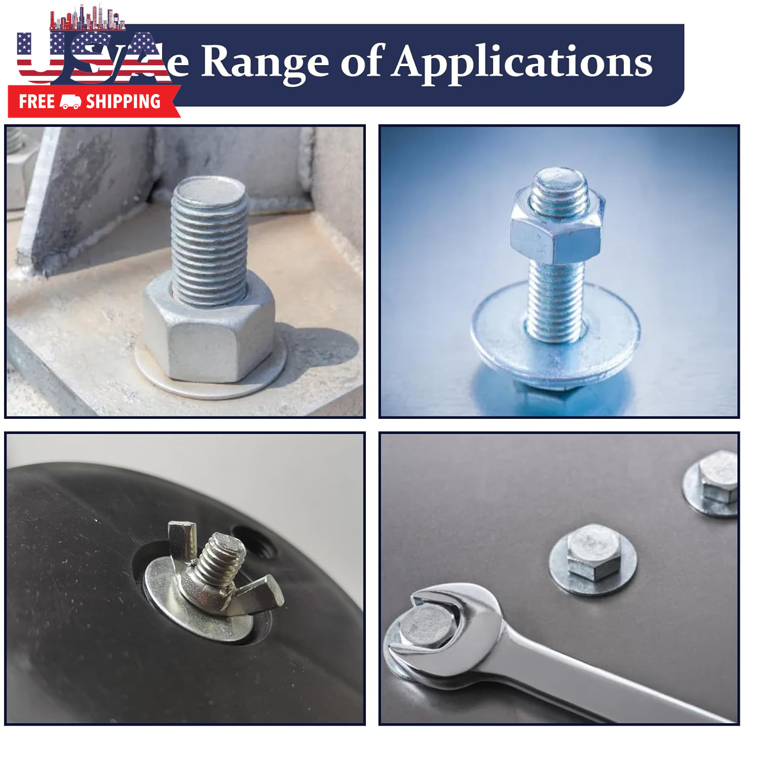 290Pcs Flat Washers, 304 Stainless Steel Fender Washers Assortment, 15 Different