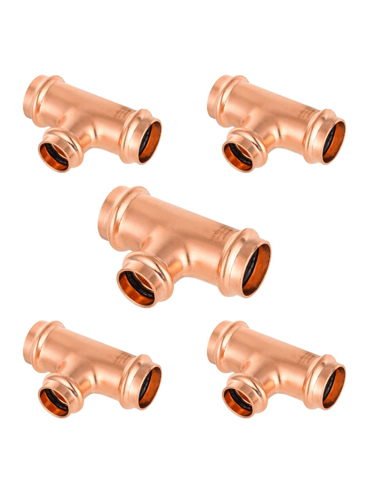 5 PCS EFIELD 1″ X 1″ X 3/4″ Press Fit Tee Copper Fittings, Lead Free