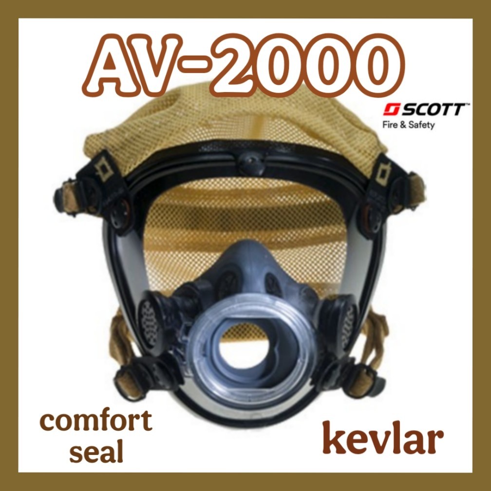 Scott AV2000 Full Face Respirator Mask Comfort Seal (CS) with Kevlar SCBA (P)APR