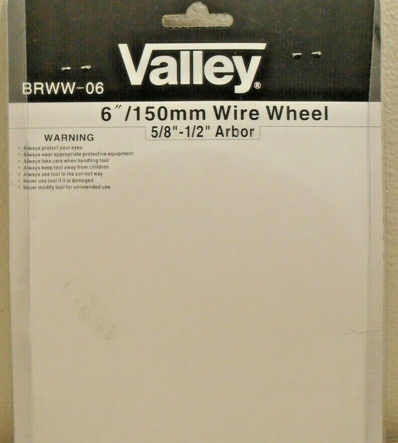 WIRE WHEEL BRUSH 6″ INCH x 1/2-5/8″ ARBOR WIRE BRISTLES BRASS COATED