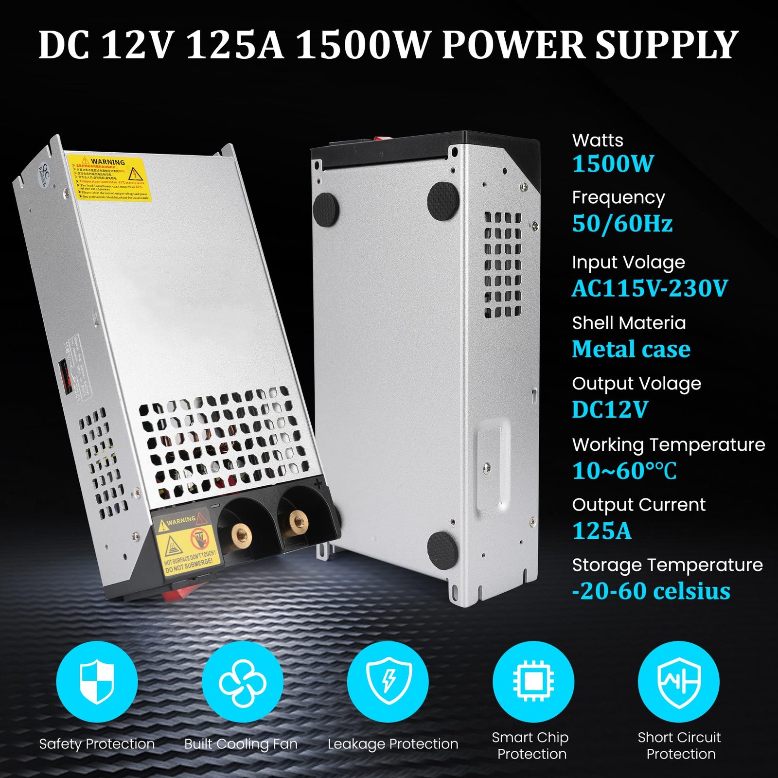 New Version 110V to 12V DC Converter 125A 1500W Power Supply, AC DC…