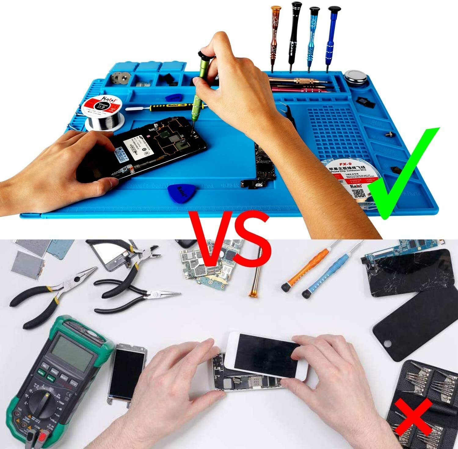 Magnetic Heat Insulation Silicone Pad Mat Platform For Soldering Repair 45x30cm