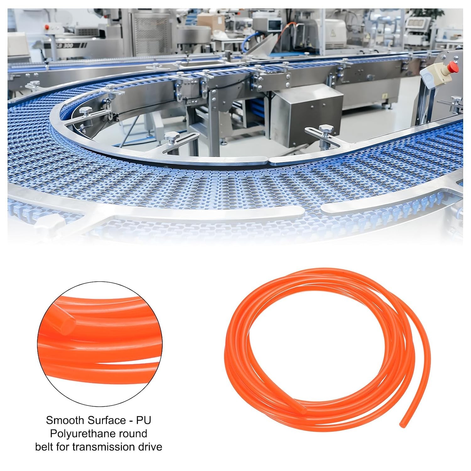 uxcell Polyurethane Round Belts 5mm Dia, 3 Meters (10ft) Length PU Polyurethane