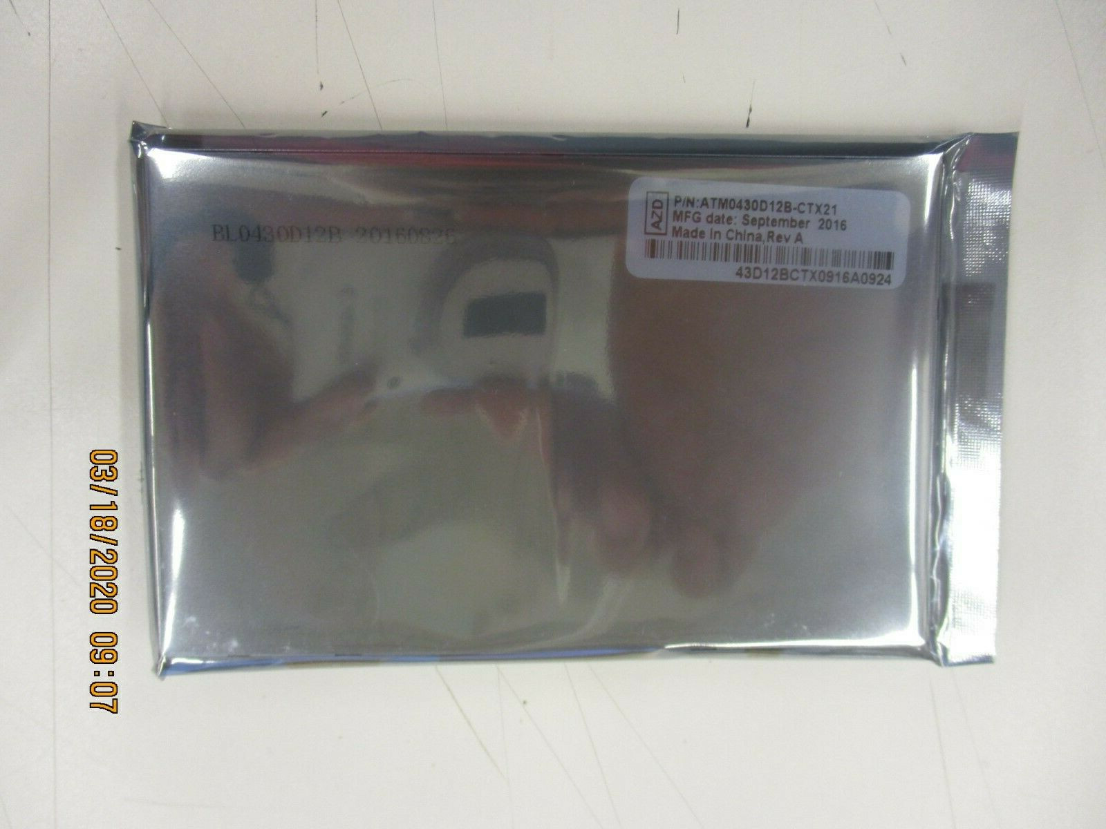 AZ DISPLAY – ATM0430D12B-CT – 4.3in TFT LCD Display,480 x 272, 720 nits, RGB