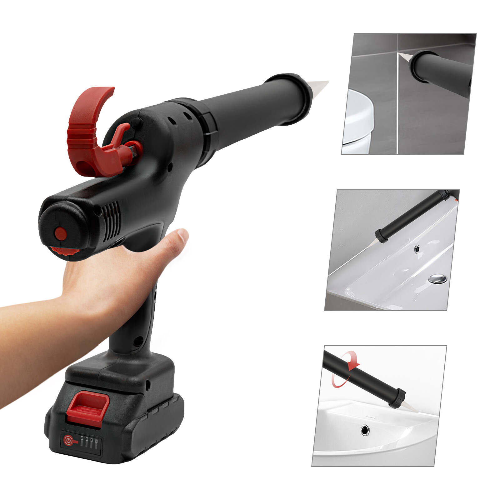 21V High Power Electric Caulk Gun Max Cordless Caulking Gun with Lithium Battery