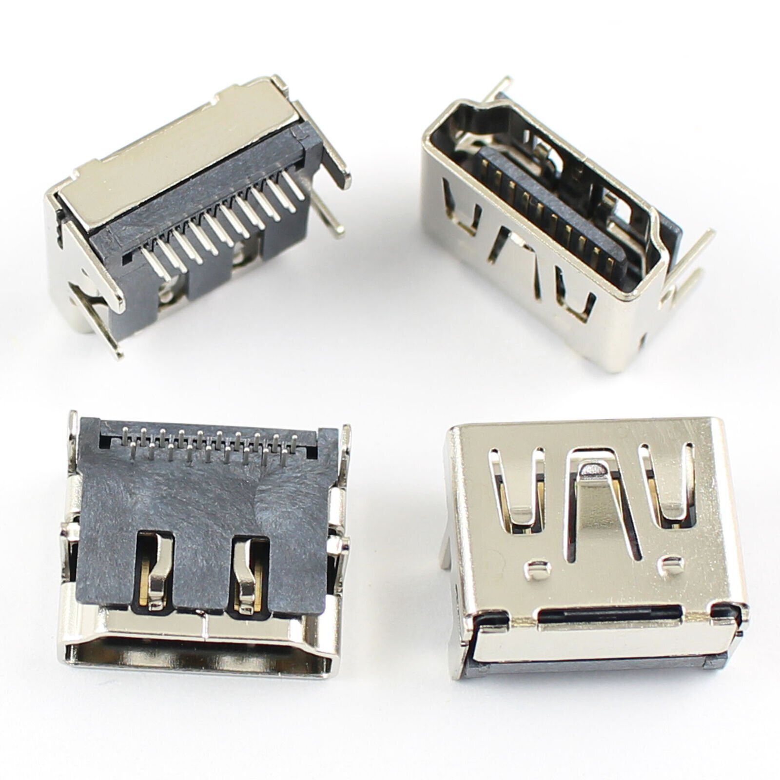 2Pcs New HDMI 19 Pin Female Right DIP PCB Socket Connector 4 Legs