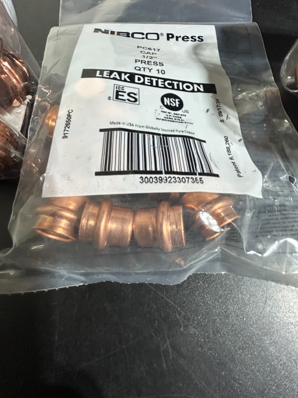 25- VIEGA NIBCO PROPRESS CAPS COPPER FITTINGS PRO PRESS 1/2″- 3/4″ – 1″