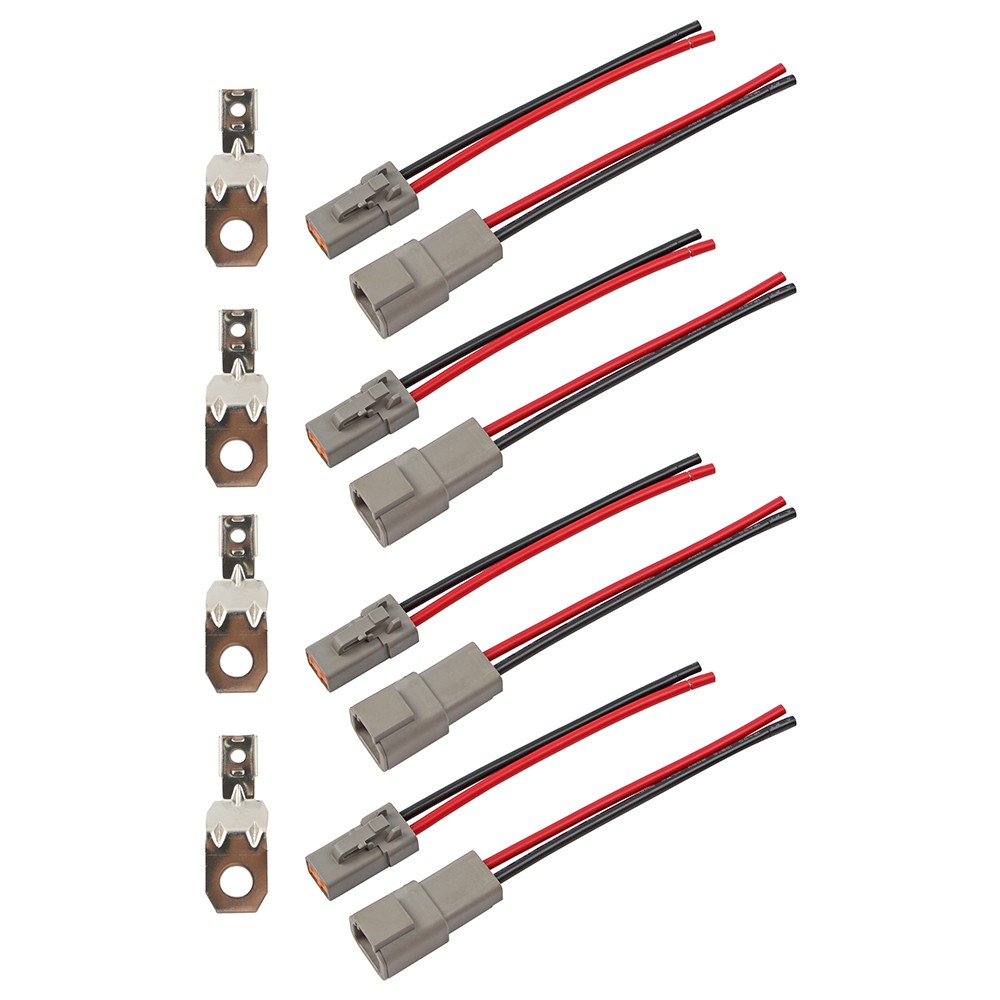 4Pairs Assembled DTP 2 Pin Connector 12AWG Wire Waterproof Plug Harness Car Boat