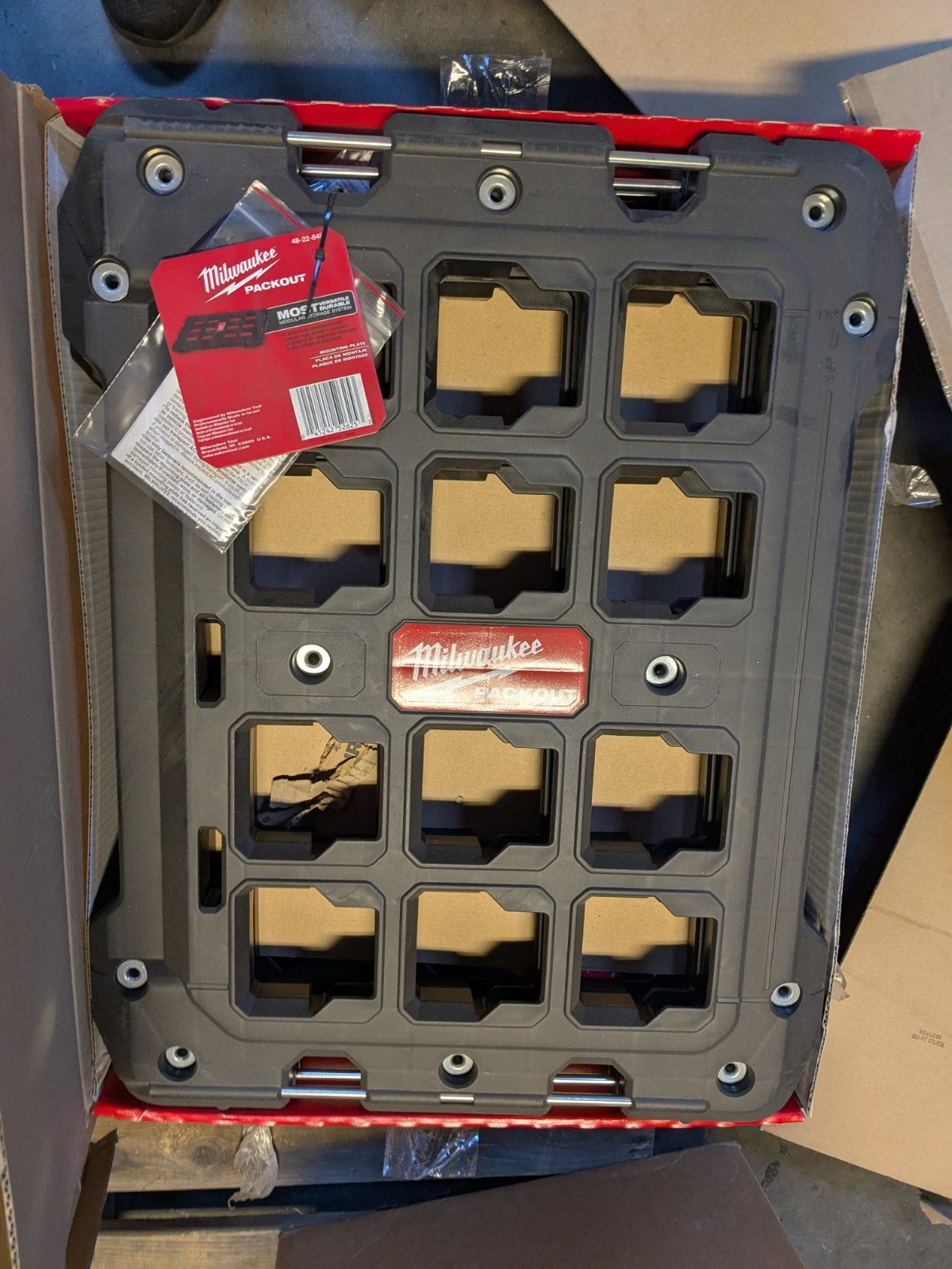 Milwaukee PACKOUT Mounting Plate: 1.1" H, 18.4" L, 23.4" W Qty 5