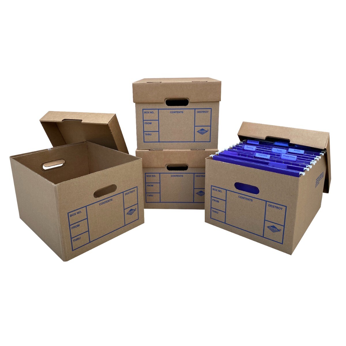 UBMOVE File Moving Boxes 200# Strength, Small, 15″ x 12″ x 10″ , 4 Pack