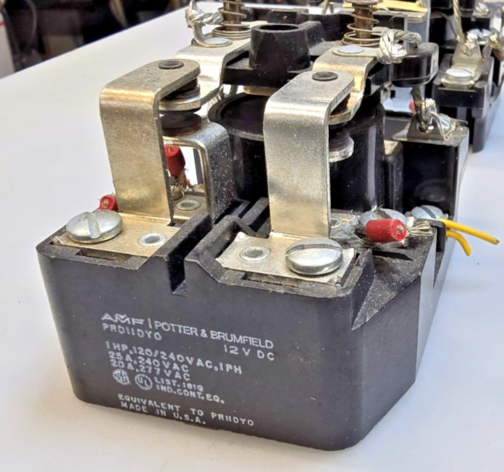 3 – Potter & Brumfield PRD11DY0-12 Power Relay 12VDC 1 Hp, 120 VAC/ 240 VAC 25A
