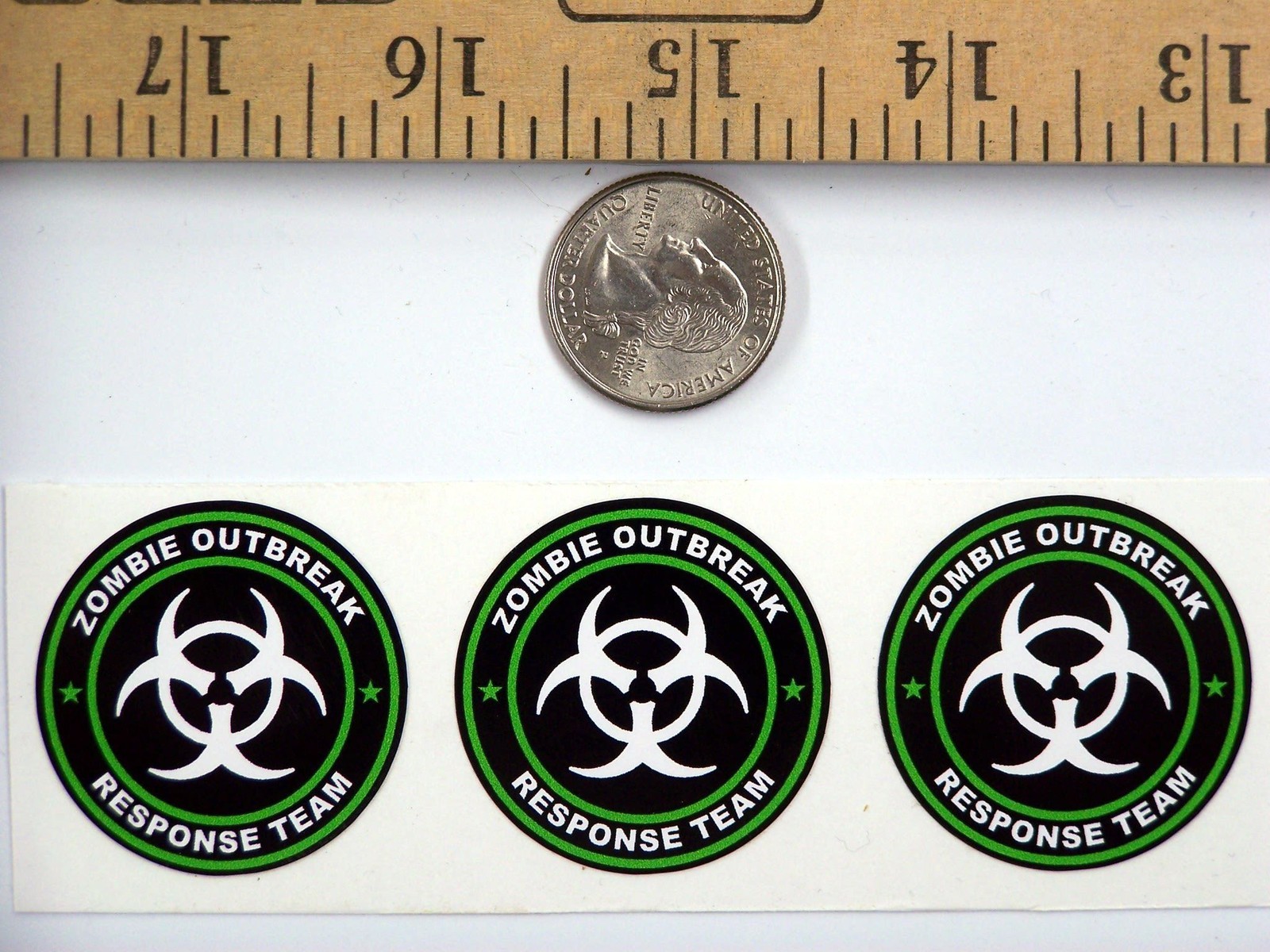 3 – Zombie Outbreak Response Team Tool Box Hard Hat Helmet Sticker Green H125