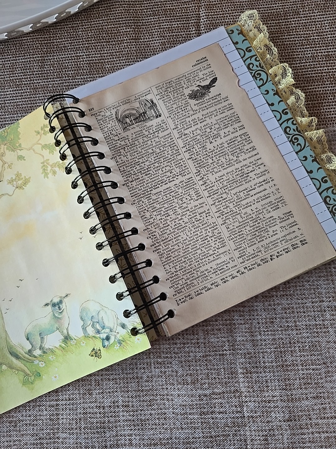LGB About God Hardcover Junk Journal Wire Bound Scrapbook Vintage Upcycled Book