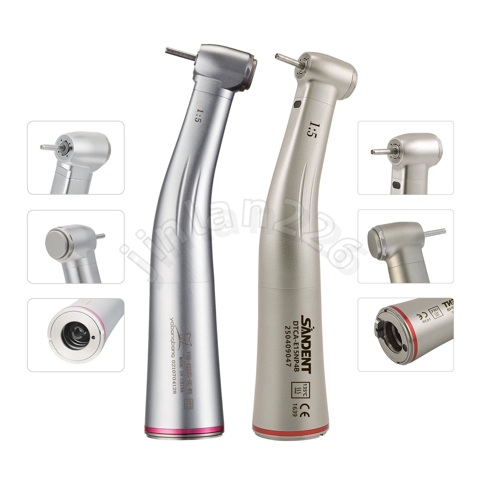 Dental 1:5 Increasing Handpiece Contra Angle LED For NSK Electric Motor E-Type