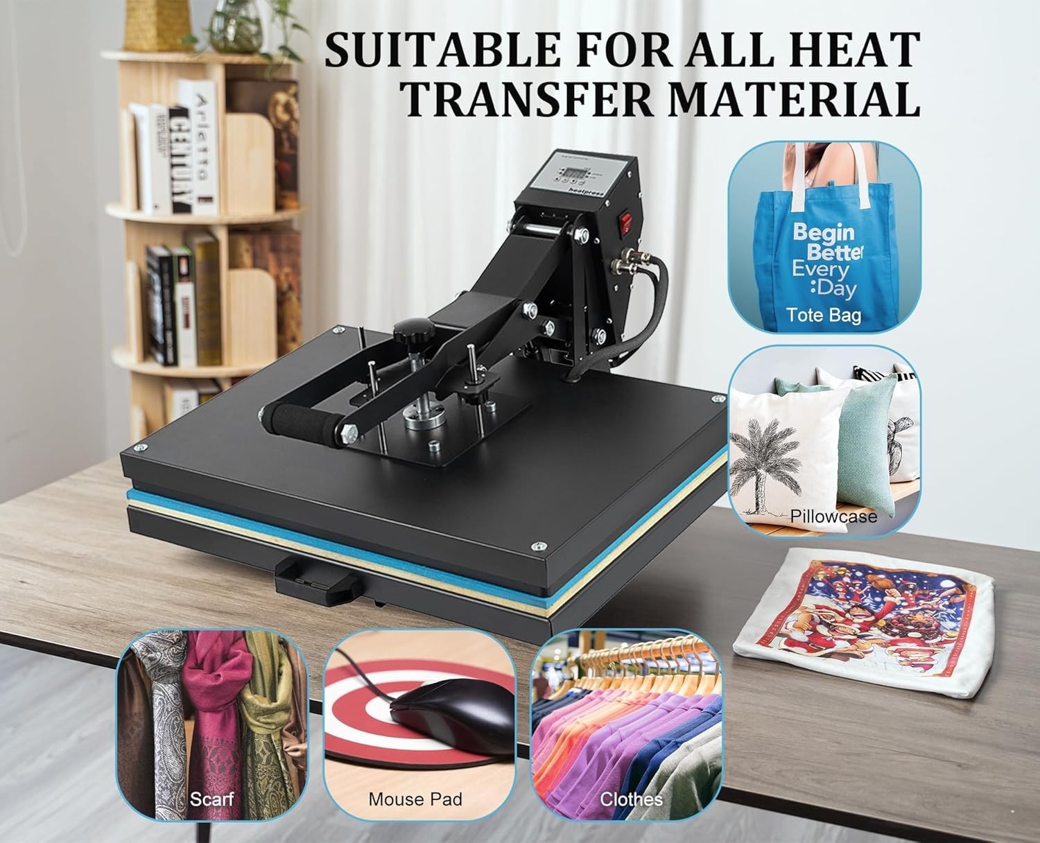16″ x 24″ Clamshell Heat Press Machine for T-Shirt Sublimation Digital Transfer